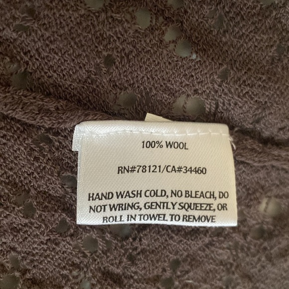 Eileen Fisher Brown Open Lacey Knit Wool Cardigan Size XS 100% wool - Picture 3 of 10